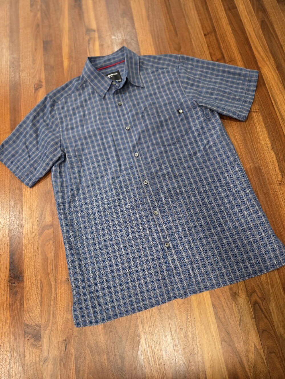 Marmot Eldridge Men's Blue Short-Sleeve Button-Up Shirt - Casual Plaid Size Med